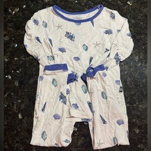 Kyte Baby Blue Seashells Long Sleeve Pajamas